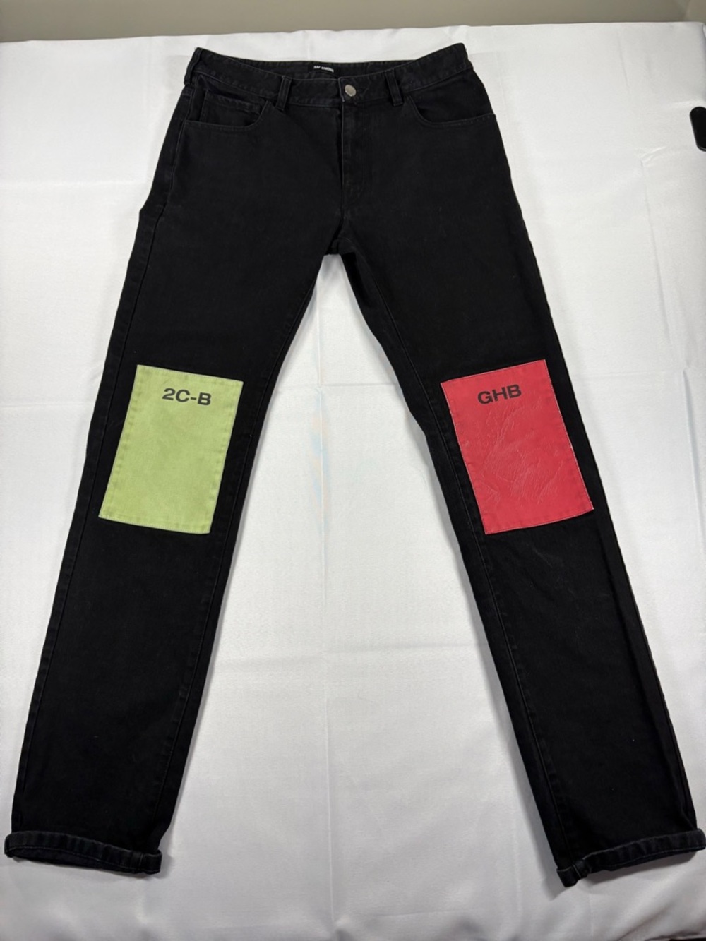 Raf Simons Black Patch Jeans 2C-B GHB Regular Fit